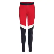 Full Length Herringb Legging Running/training Tights Röd Tommy Sport