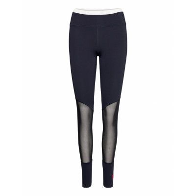 Full Length Mesh Insert Legging Running/training Tights Blå Tommy Sport