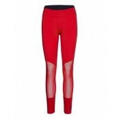 Full Length Mesh Insert Legging Running/training Tights Röd Tommy Sport