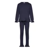 Geggamoja Flounce Set Deep Red - Navy - 110/116