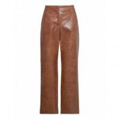 Gelika Snake Pant Bottoms Trousers Leather Leggings-Byxor Brown A-View