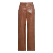 Gelika Snake Pant Bottoms Trousers Leather Leggings-Byxor Brown A-View