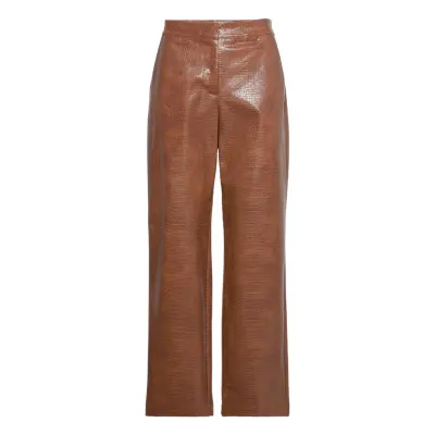 Gelika Snake Pant Bottoms Trousers Leather Leggings-Byxor Brown A-View