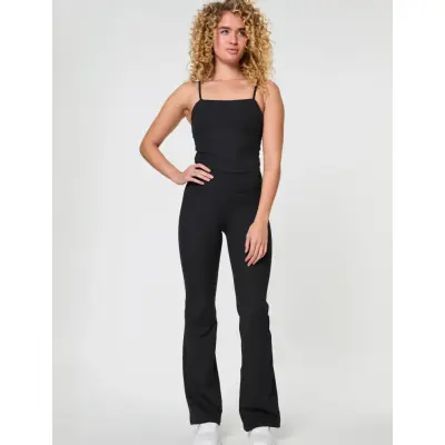 Girlfriend Collective Rib Flare Legging - Black - L