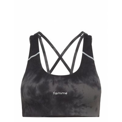 Grey Tie Dye Sports Bra *Villkorat Erbjudande Lingerie Bras & Tops Sports Bras - ALL Svart Famme