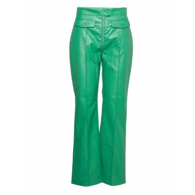 Gwen Emilie Pants Bottoms Trousers Leather Leggings-Byxor Grön Hosbjerg