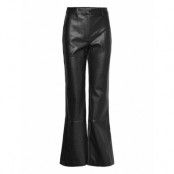 Halifax Pu Flare Pant Bottoms Trousers Leather Leggings-Byxor Svart Bardot