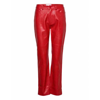 Haze Croc Pants *Villkorat Erbjudande Trousers Leather Leggings/Byxor Röd Hosbjerg