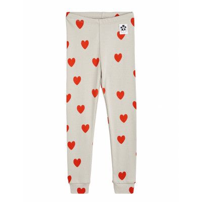 Hearts Aop Leggings Bottoms Leggings Grey Mini Rodini