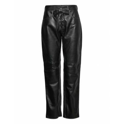 Hella Leather Pants Bottoms Trousers Leather Leggings-Byxor Black Hosbjerg
