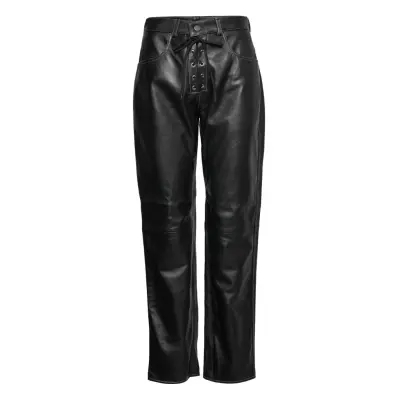 Hella Leather Pants Bottoms Trousers Leather Leggings-Byxor Svart Hosbjerg