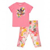 Her Studio London Floral T-Shirt Dress Set Sets Sets With Short-sleeved T-shirt Rosa Adidas Originals