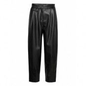 Hesizila-1 Designers Trousers Leather Leggings-Byxor Svart HUGO