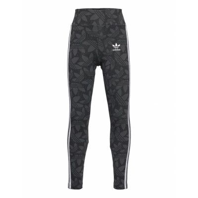 High-Waisted Allover Print Tights Leggings Svart Adidas Originals