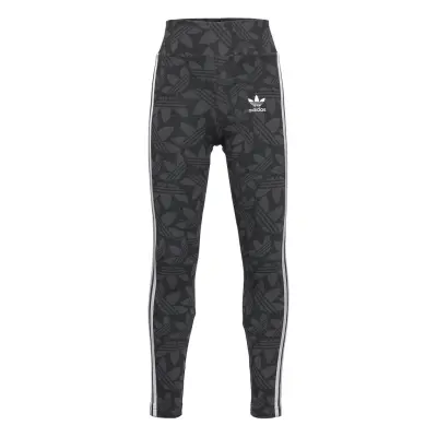 High-Waisted Allover Print Tights Leggings Svart Adidas Originals