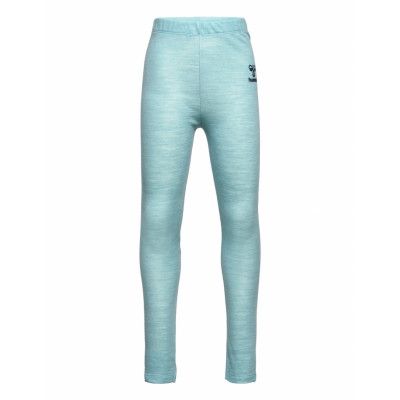 Hmlwolly Tights *Villkorat Erbjudande Base Layers Leggings Base Layer Bottoms Blå Hummel