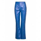 Hollie Pants Bottoms Trousers Leather Leggings-Byxor Blue Hosbjerg