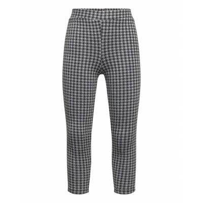 Houndstooth Leggings Bottoms Leggings Grå Mango