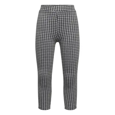 Houndstooth Leggings Bottoms Leggings Grå Mango
