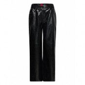 Hugara-1 Designers Trousers Leather Leggings-Byxor Svart HUGO