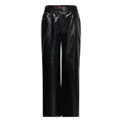 Hugara-1 Designers Trousers Leather Leggings-Byxor Svart HUGO