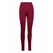 Hw Shiny Seamless Legging Sport Running-training Tights Seamless Tights Burgundy Tommy Sport