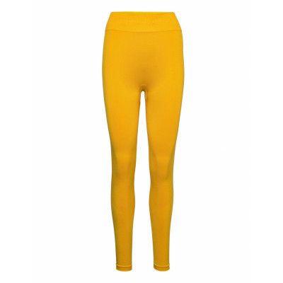 Hw Shiny Seamless Legging Sport Running-training Tights Seamless Tights Yellow Tommy Sport