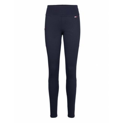 Hw Sorona Mixed Ribbed Legging *Villkorat Erbjudande Running/training Tights Svart Tommy Sport