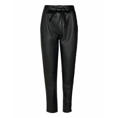Second Female Indie Leather New Trousers Svart