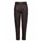 Indie Leather New Trousers Bottoms Trousers Leather Leggings-Byxor Brun Second Female