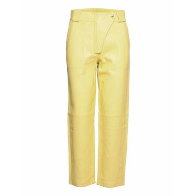 Jagger - Lamb Think Trousers Leather Leggings/Byxor Gul Day Birger Et Mikkelsen