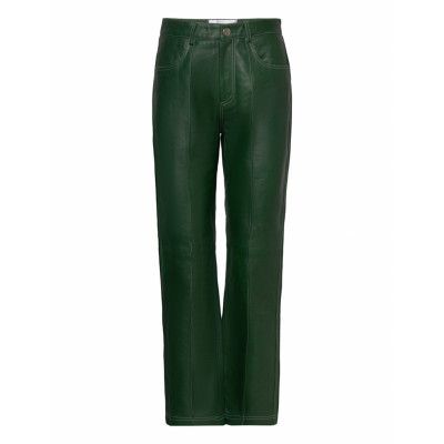 Jody Leather Pants Bottoms Trousers Leather Leggings-Byxor Grön Hosbjerg