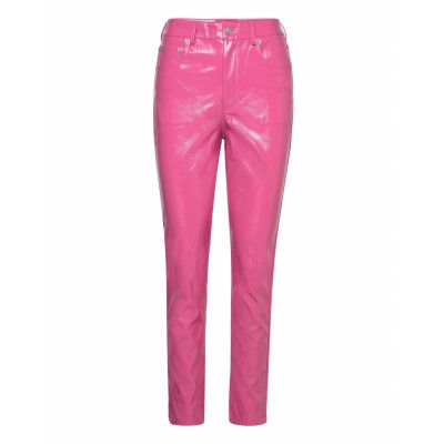 Jxberlin Slim Hw Faux Leat Pants Noos Trousers Leather Leggings/Byxor Rosa JJXX