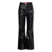 Jxkenya Hw Straight Faux Leat Pant Noos Bottoms Trousers Leather Leggings-Byxor Black JJXX