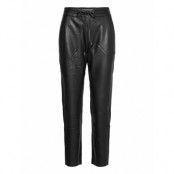 Kavilla Pants 7/8 Bottoms Trousers Leather Leggings-Byxor Svart Kaffe