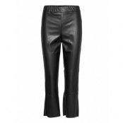 Kavirisa Fake Leather Pants Hw Trousers Leather Leggings/Byxor Svart Kaffe