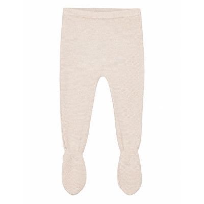 Knit Footed Pants Bottoms Leggings Beige Mango