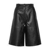 Lamb Leather Trousers Leather Leggings/Byxor Svart Ganni