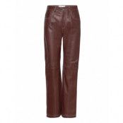 Layla Leather Pants Bottoms Trousers Leather Leggings-Byxor Brown Hosbjerg