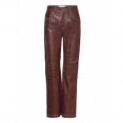 Layla Leather Pants Bottoms Trousers Leather Leggings-Byxor Brun Hosbjerg