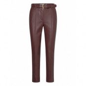 Mango Leather-Effect Trousers With Belt Röd