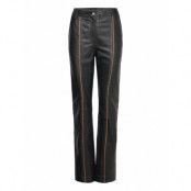 Leather Slim Pants Bottoms Trousers Leather Leggings-Byxor Black REMAIN Birger Christensen