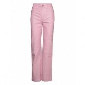 Leather Straight Pants Bottoms Trousers Leather Leggings-Byxor Pink REMAIN Birger Christensen