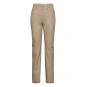 Leather Straight Pants Bottoms Trousers Leather Leggings-Byxor Beige REMAIN Birger Christensen