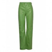 Leather Straight Pants Bottoms Trousers Leather Leggings-Byxor Grön REMAIN Birger Christensen