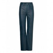 Leather Straight Pants Bottoms Trousers Leather Leggings-Byxor Navy REMAIN Birger Christensen