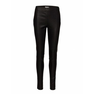 Leather Stretch Leggings - Mynte Bottoms Trousers Leather Leggings-Byxor Svart Coster Copenhagen