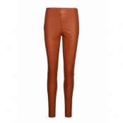 Leather Stretch Leggings - Mynte Trousers Leather Leggings/Byxor Orange Coster Copenhagen