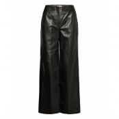 Leather Wide Leg Pant Trousers Leather Leggings/Byxor Svart Calvin Klein