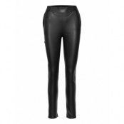 Lebon Stretch Leather Pants Bottoms Trousers Leather Leggings-Byxor Black Dante6